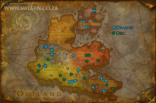 Outland Archaeology Map